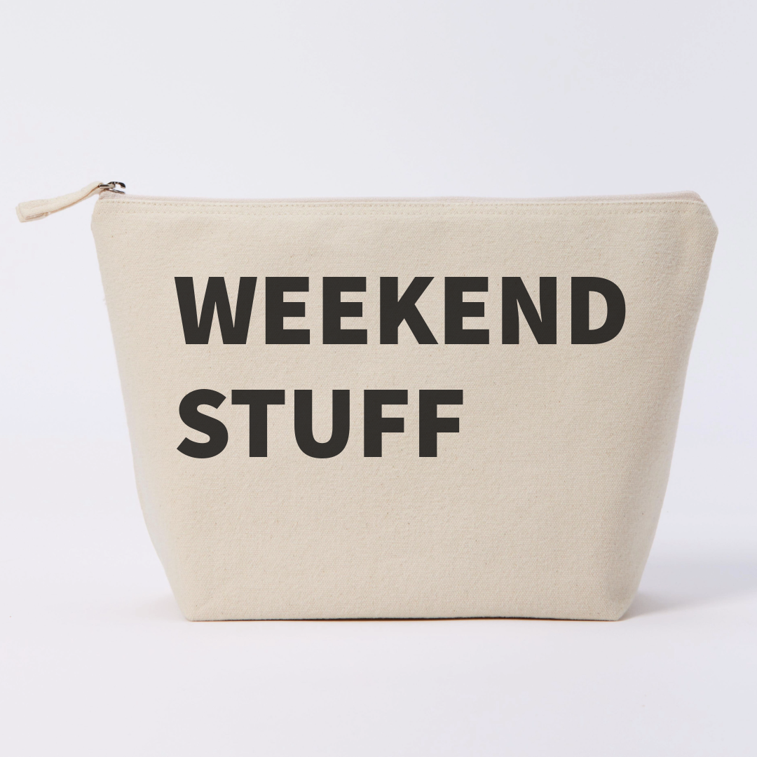 WEEKEND STUFF CANVAS POUCH