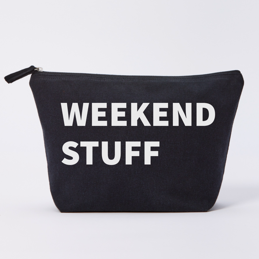 WEEKEND STUFF CANVAS POUCH