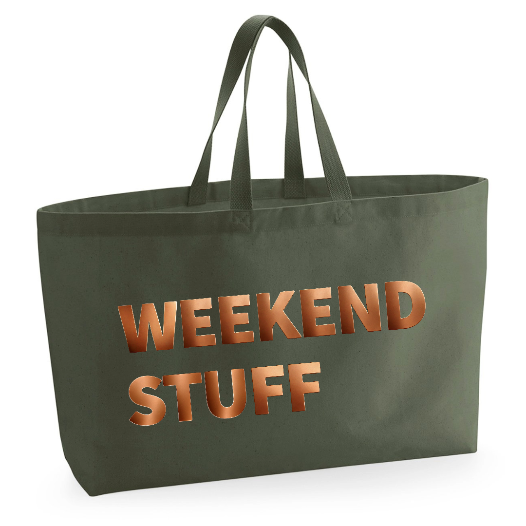 WEEKEND STUFF EXTRA LARGE TOTE BAG