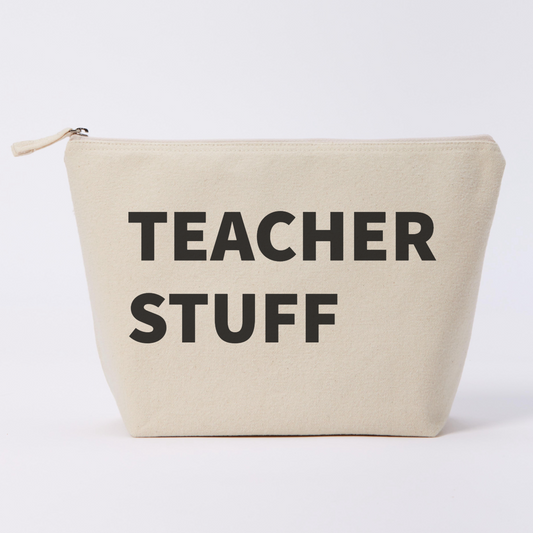 TEACHER STUFF CANVAS POUCH
