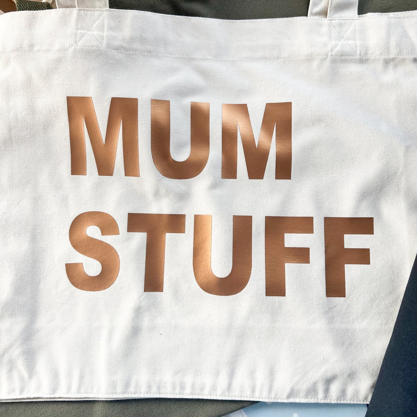 PERSONALISED NATURAL TOTE BAG WITH BRONZE PRINT