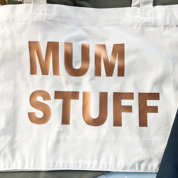 PERSONALISED NATURAL TOTE WITH BRONZE PRINT