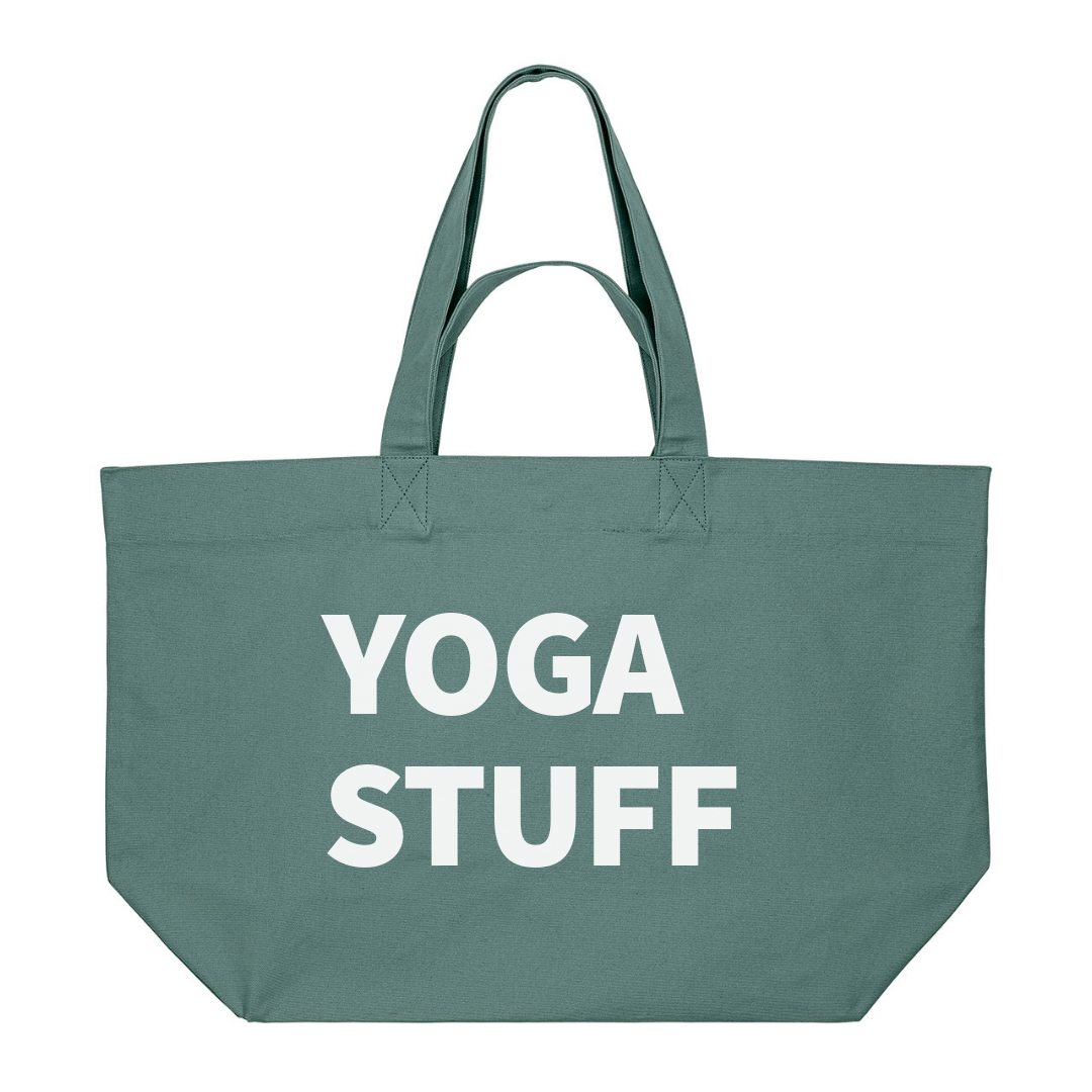 PREMIUM GREEN TOTE BAG WITH WHITE PRINT