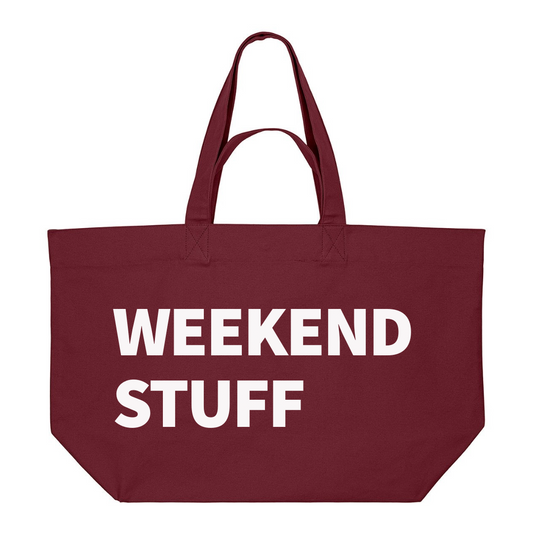 PREMIUM BURGUNDY TOTE BAG WITH WHITE PRINT