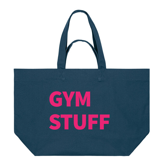 PREMIUM AIRFORCE BLUE TOTE BAG WITH NEON PINK PRINT