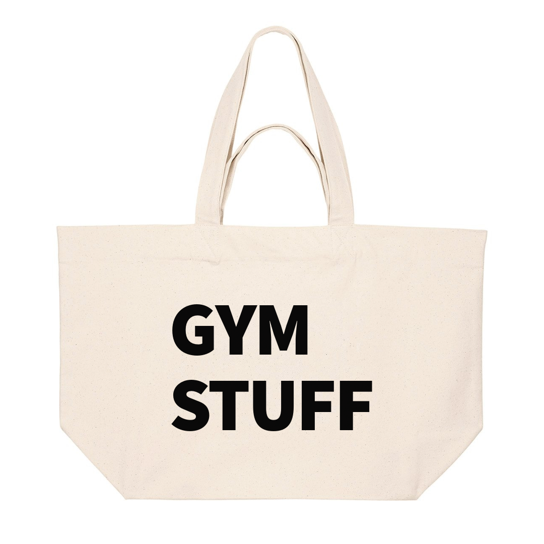 PREMIUM NATURAL TOTE BAG WITH BLACK PRINT
