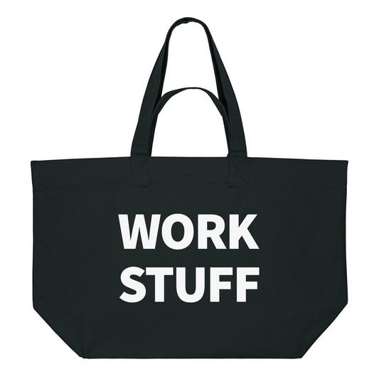 PREMIUM BLACK TOTE BAG WITH WHITE PRINT