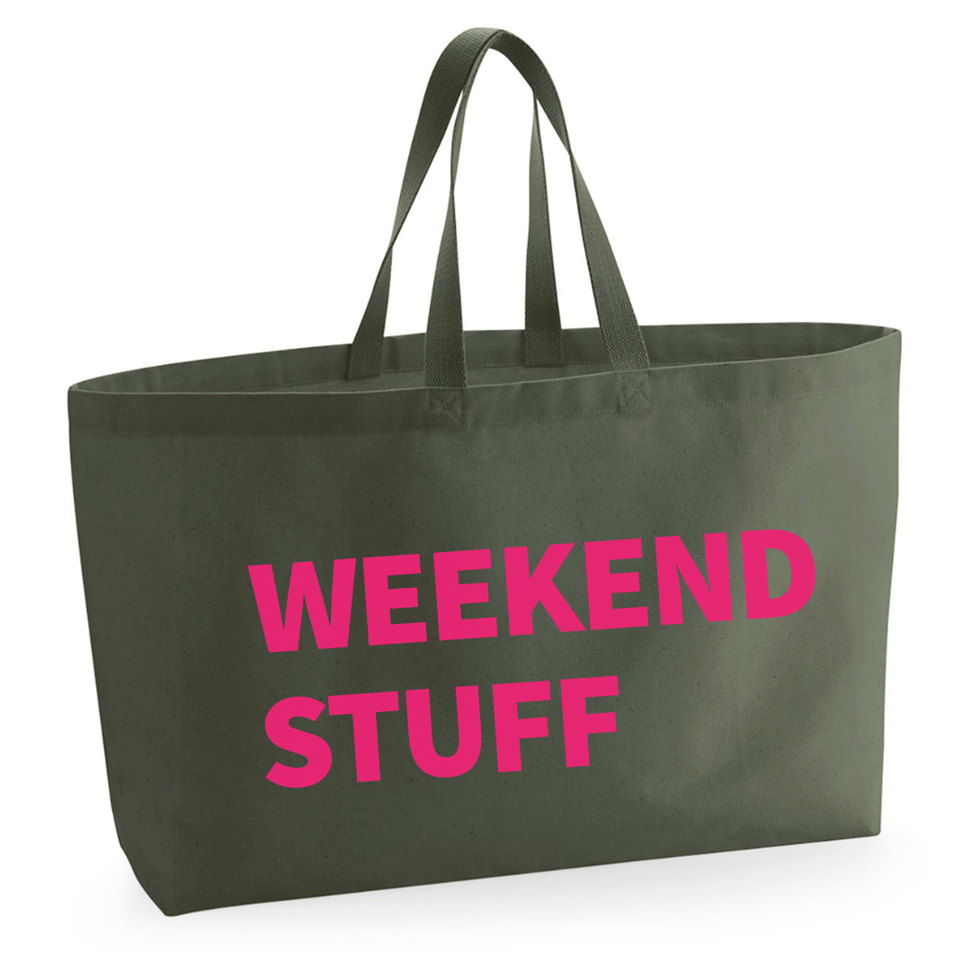 WEEKEND STUFF EXTRA LARGE TOTE BAG