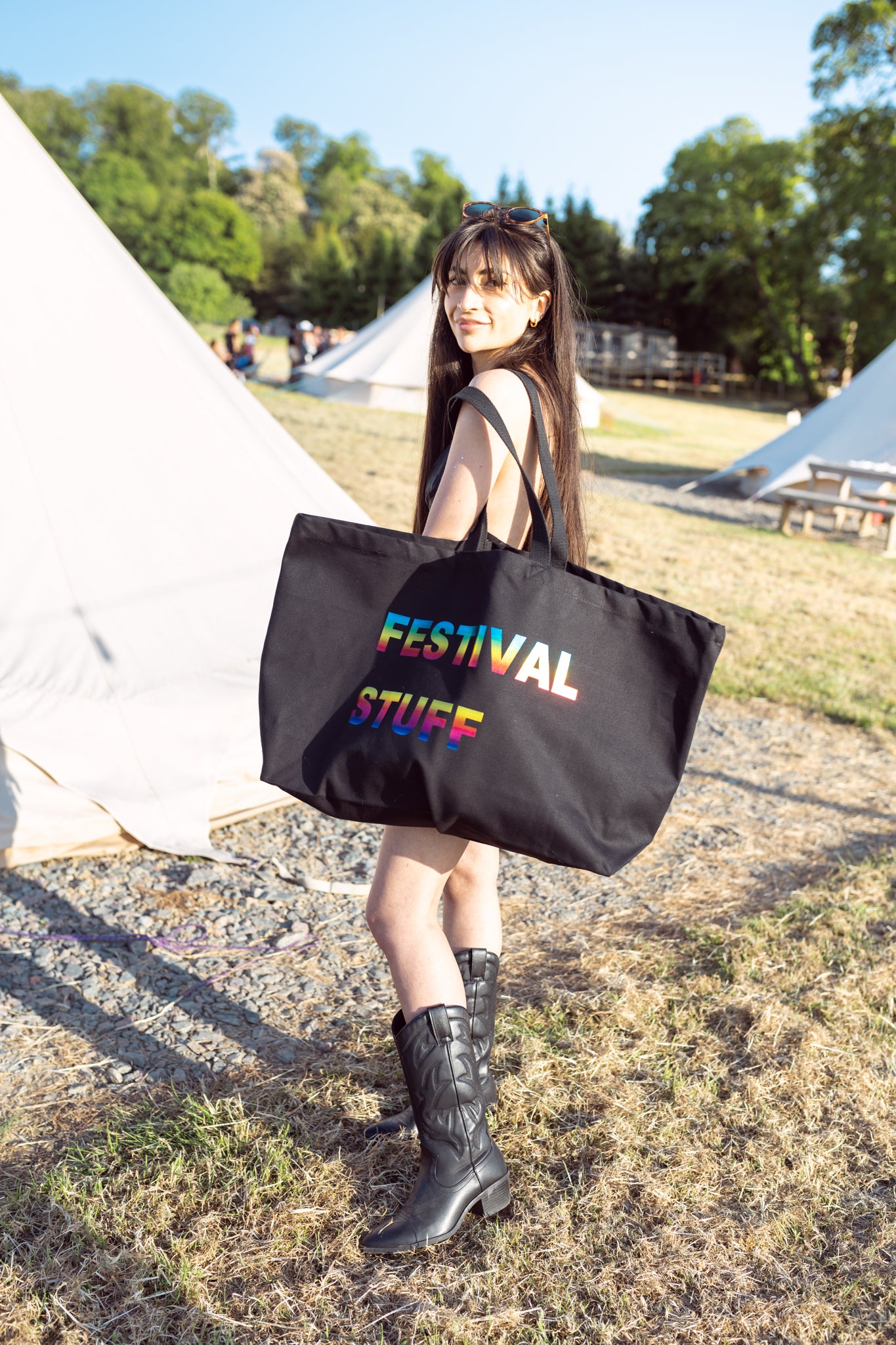 PERSONALISED RAINBOW PRINT EXTRA LARGE TOTE BAG