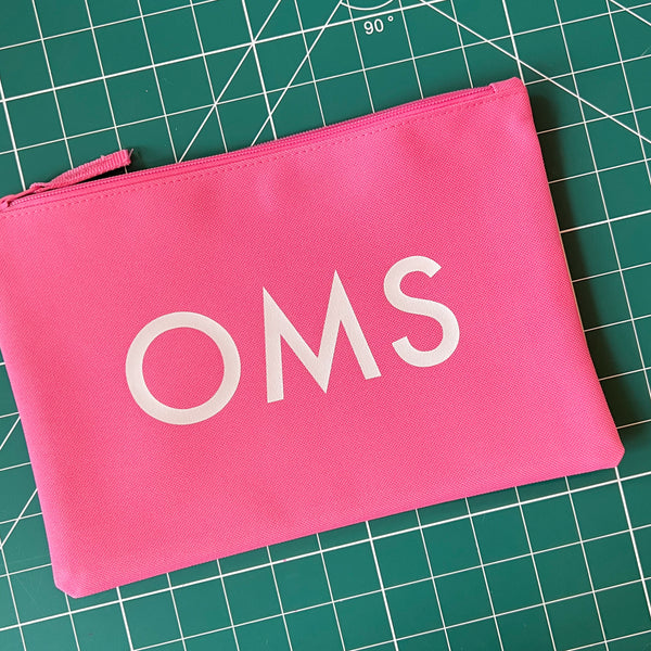 LARGE PERSONALISED WATERPROOF POUCH WITH WHITE PRINT